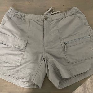Large Ladies The North Face Gray Drawstring Cargo Shorts